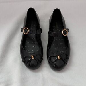 Mini Melissa Black Jelly Flats